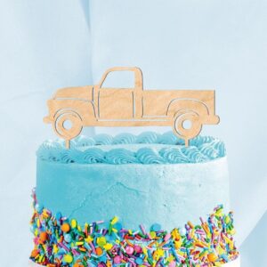 Truck Cake topper - Natural wood - Truck Birthday Cake Topper - Truck Topper - Truck cake  4341 -2